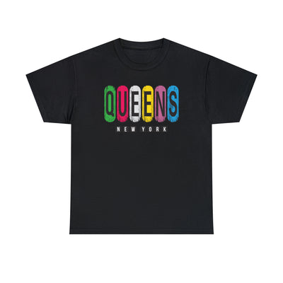 Queens Print New York Cotton Tee | Queens Print Tee | Creative Trend